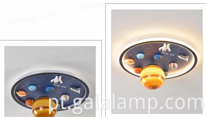 Lâmpada de teto de astronauta criativo para crianças ′ espaços